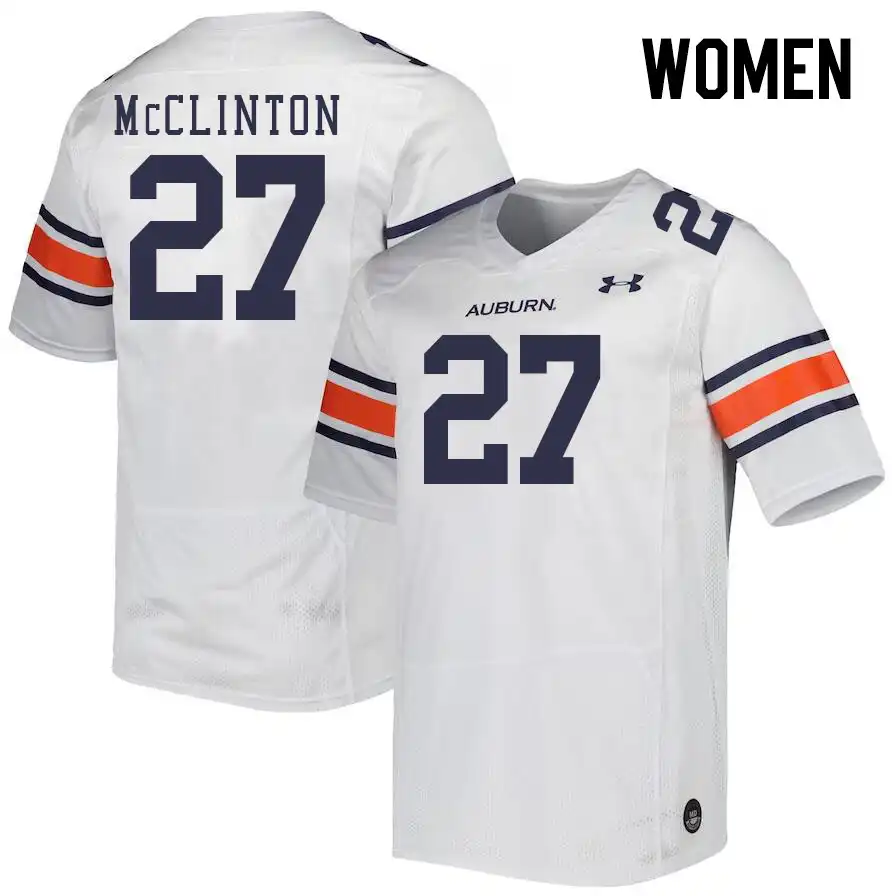 Auburn Tigers Mac McClinton Women's #27 White Stitched College Football Jersey