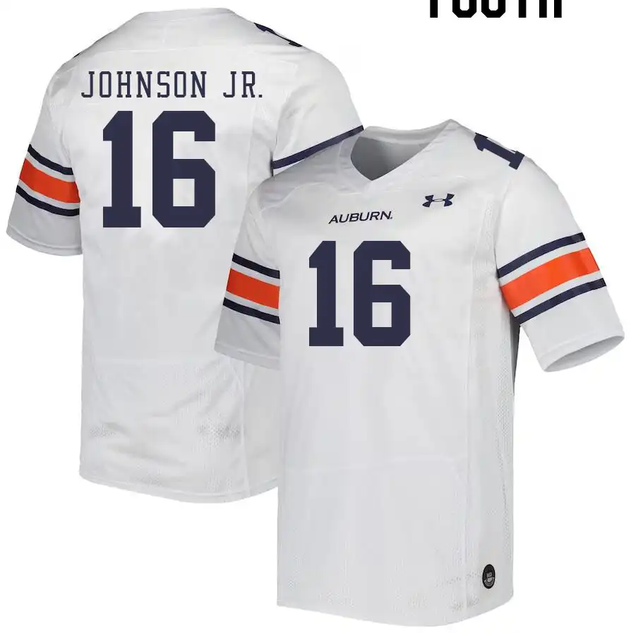 Auburn Tigers Malcolm Johnson Jr. Youth #16 White Stitched College Football Jersey