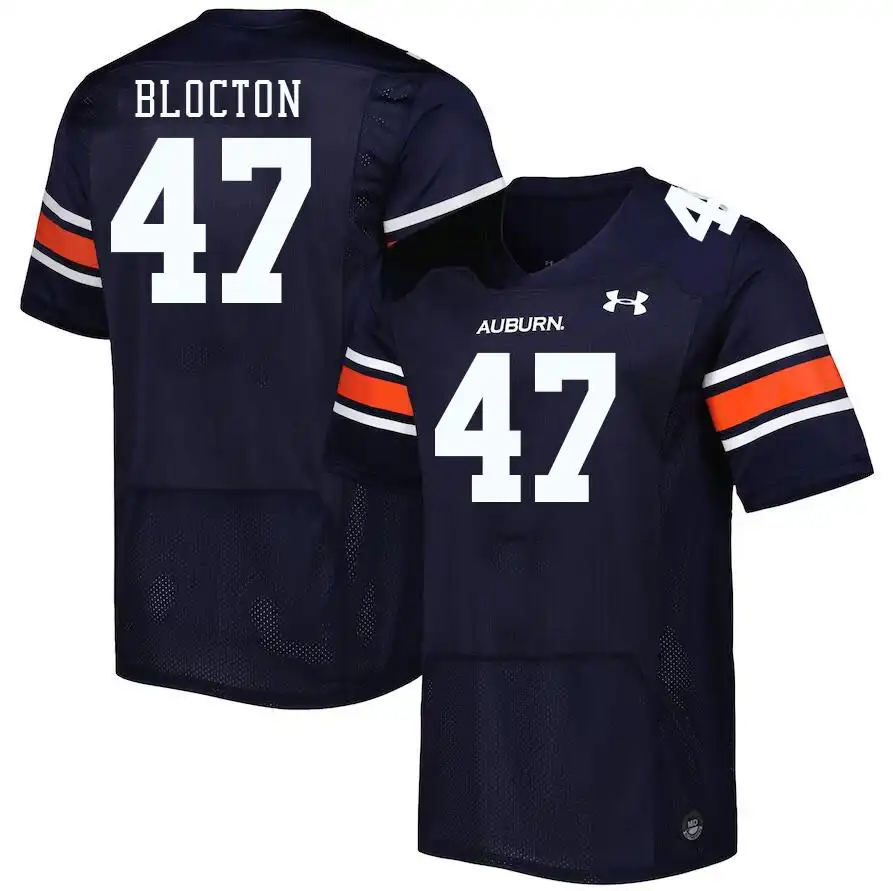 Auburn Tigers Malik Blocton Men's #47 Navy Stitched College Football Jersey