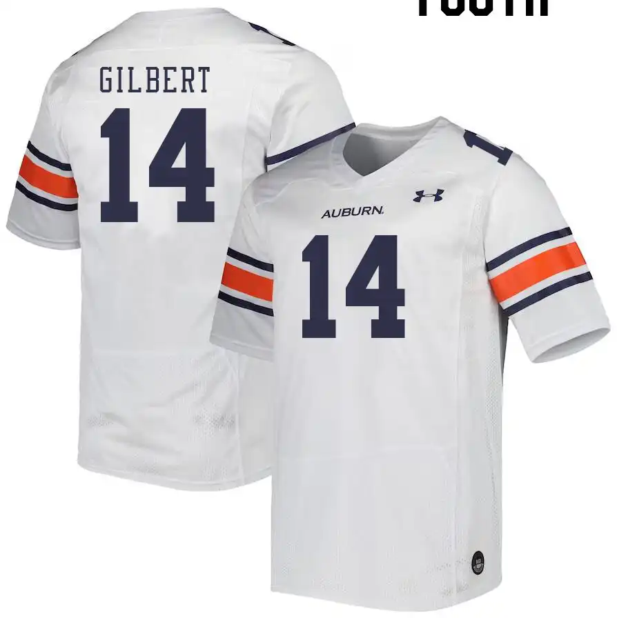 Auburn Tigers Marquise Gilbert Youth #14 White Stitched College Football Jersey