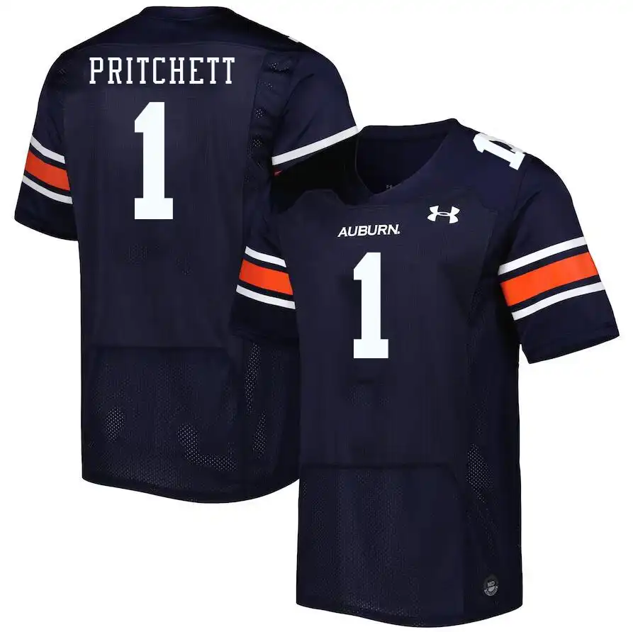 Auburn Tigers Nehemiah Pritchett Men's #1 Navy Stitched College Football Jersey