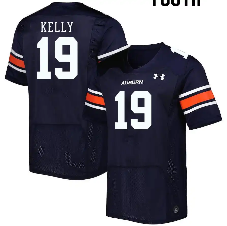 Auburn Tigers Omari Kelly Youth #19 Navy Stitched College Football Jersey