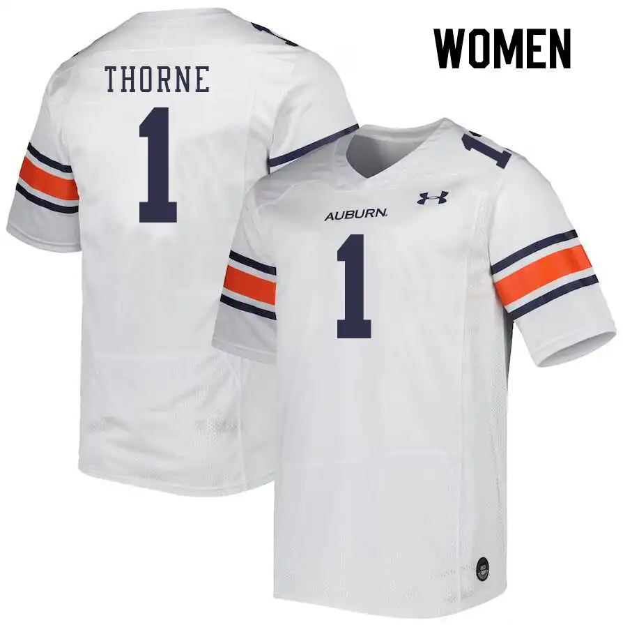 Auburn Tigers Payton Thorne Women's #1 White Stitched College Football Jersey