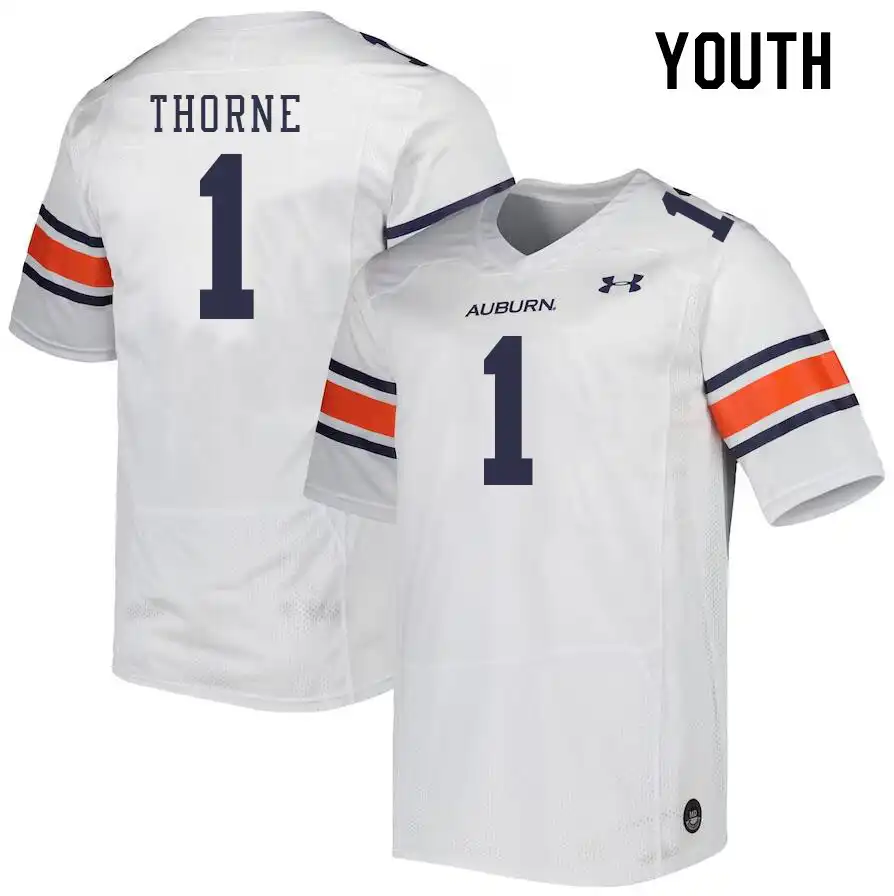 Auburn Tigers Payton Thorne Youth #1 White Stitched College Football Jersey