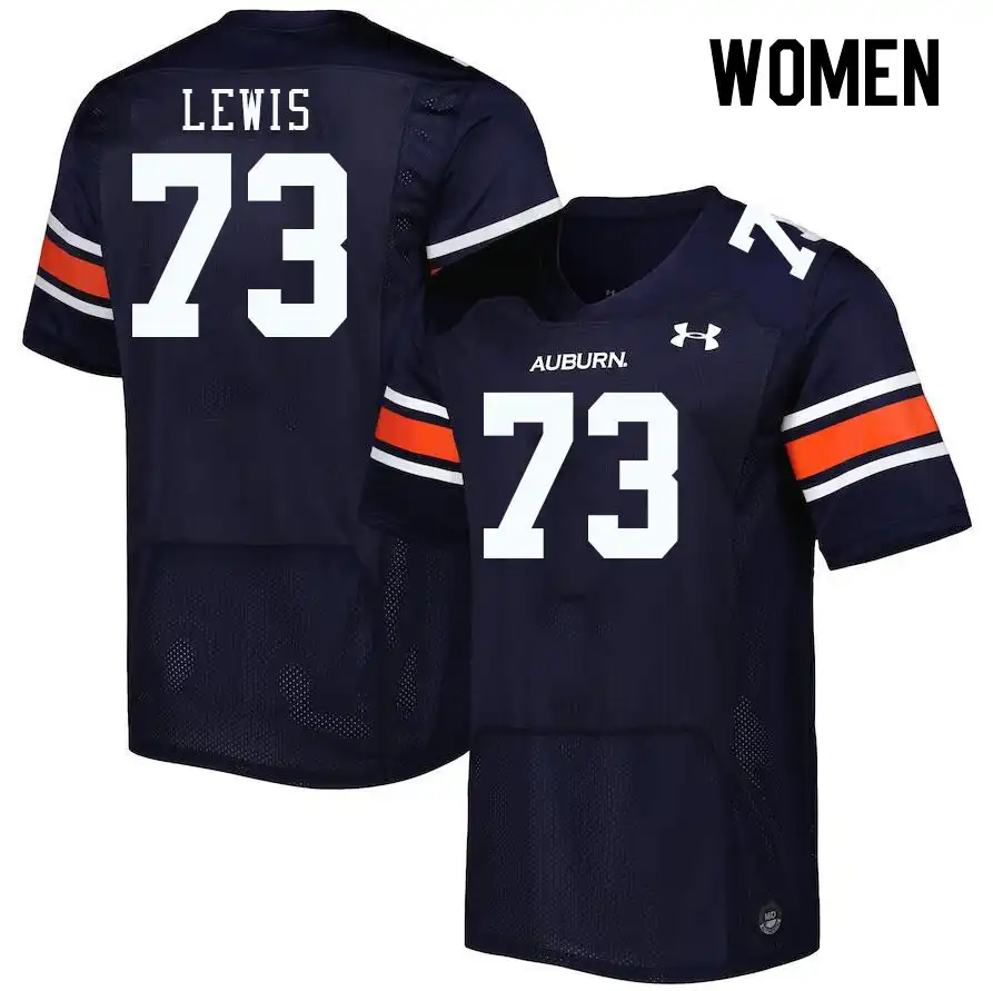 Auburn Tigers Percy Lewis Women's #73 Navy Stitched College Football Jersey