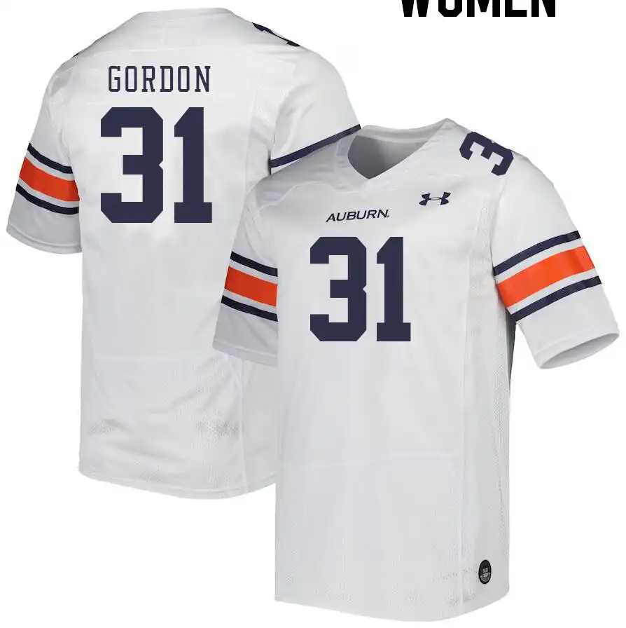 Auburn Tigers Powell Gordon Women's #31 White Stitched College Football Jersey