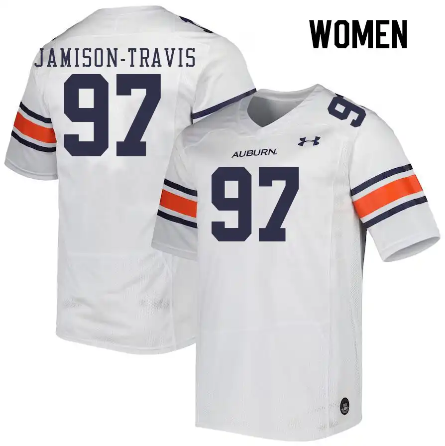 Auburn Tigers Quientrail Jamison-Travis Women's #97 White Stitched College Football Jersey