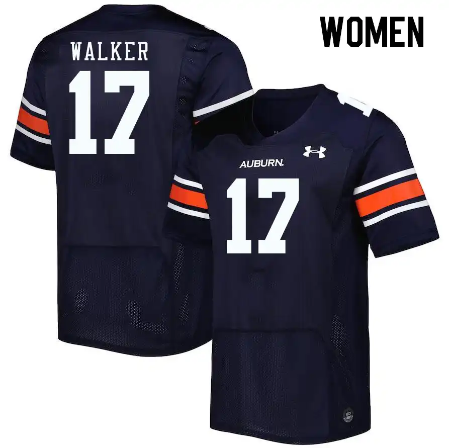 Auburn Tigers Rico Walker Women's #17 Navy Stitched College Football Jersey