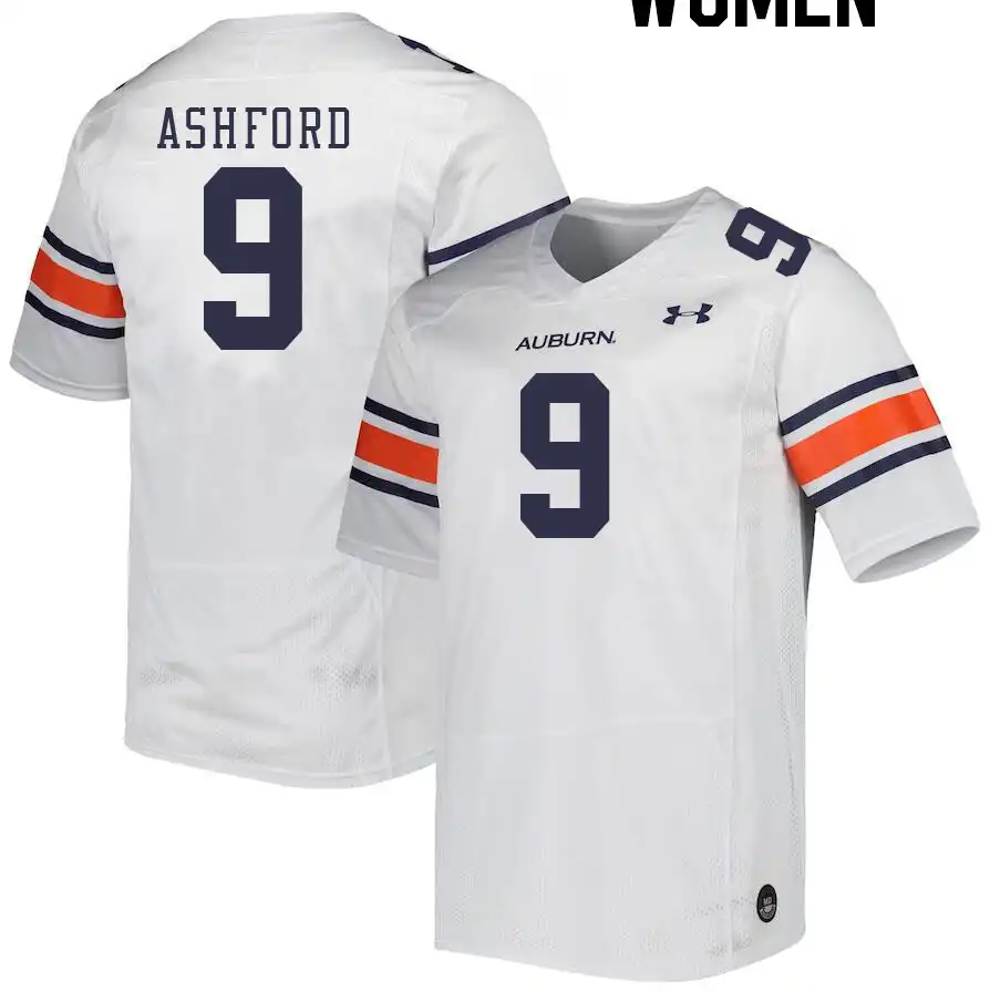 Auburn Tigers Robby Ashford Women's #9 White Stitched College Football Jersey