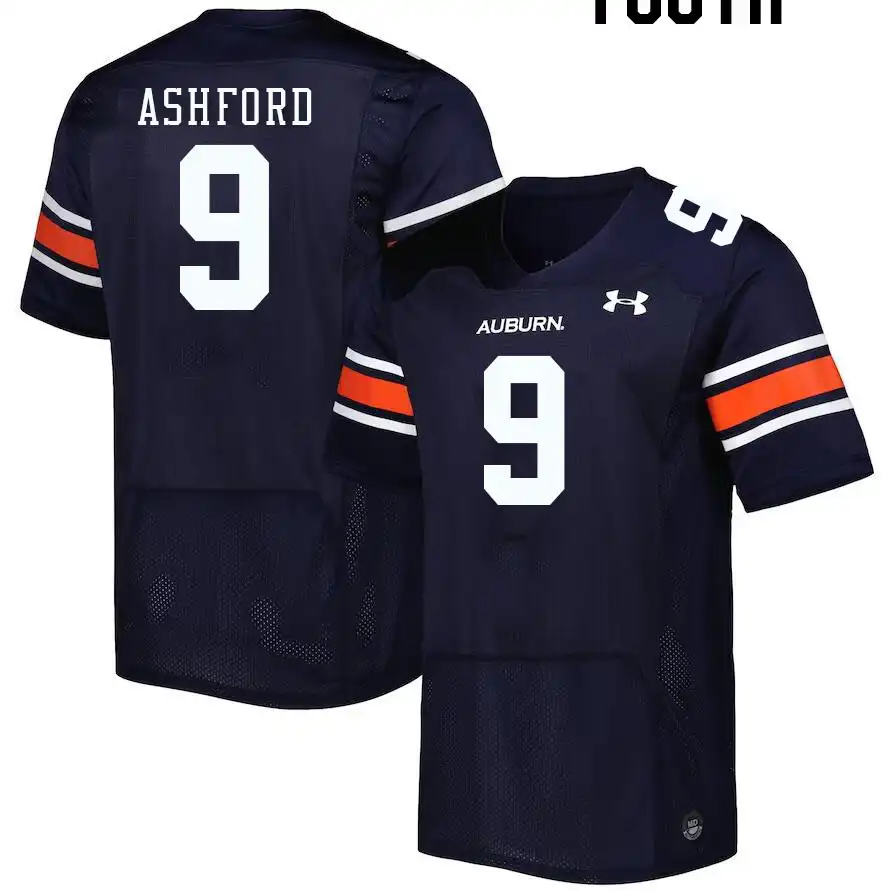 Auburn Tigers Robby Ashford Youth #9 Navy Stitched College Football Jersey