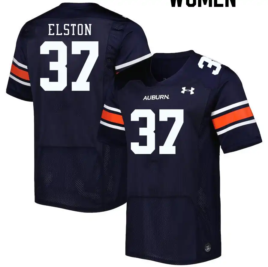 Auburn Tigers Rod Elston Women's #37 Navy Stitched College Football Jersey