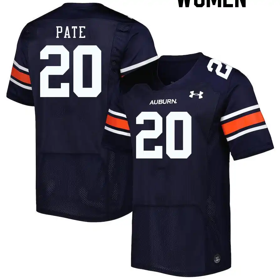 Auburn Tigers Sawyer Pate Women's #20 Navy Stitched College Football Jersey