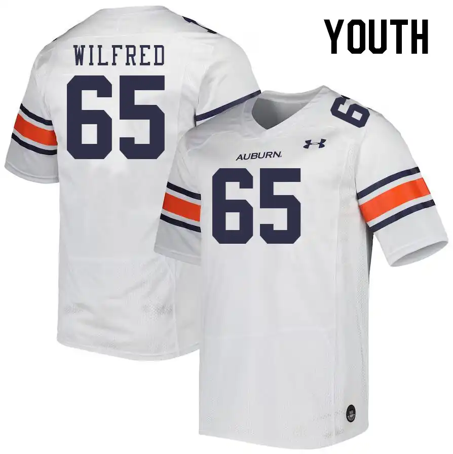 Auburn Tigers Seth Wilfred Youth #65 White Stitched College Football Jersey