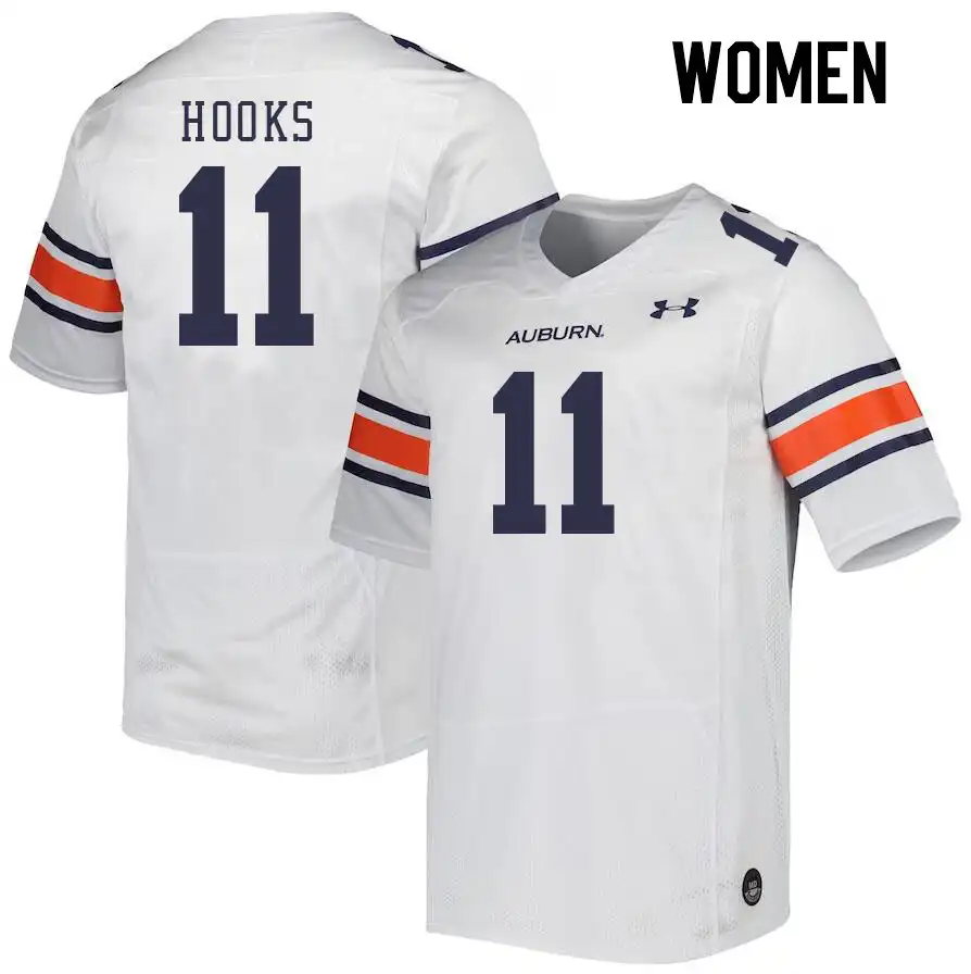 Auburn Tigers Shane Hooks Women's #11 White Stitched College Football Jersey