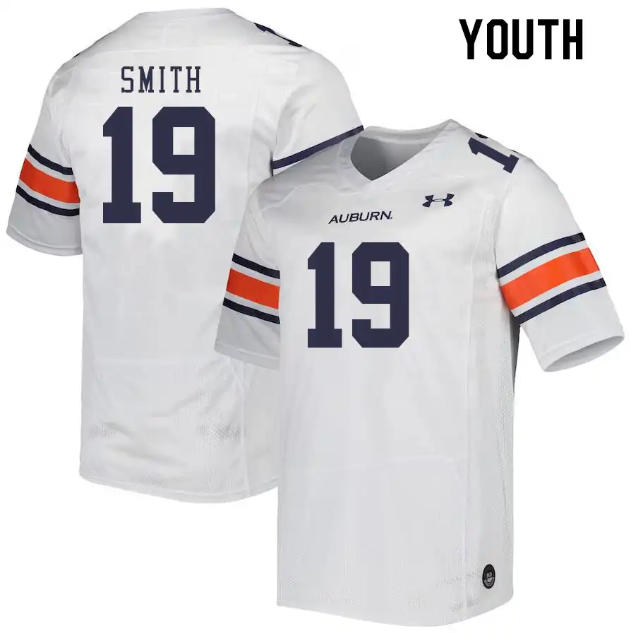 Auburn Tigers Sylvester Smith Youth #19 White Stitched College Football Jersey