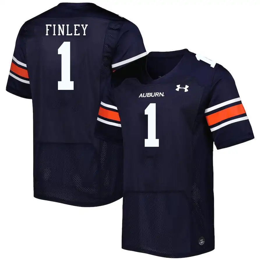 Auburn Tigers T.J. Finley Men's #1 Navy Stitched College Football Jersey