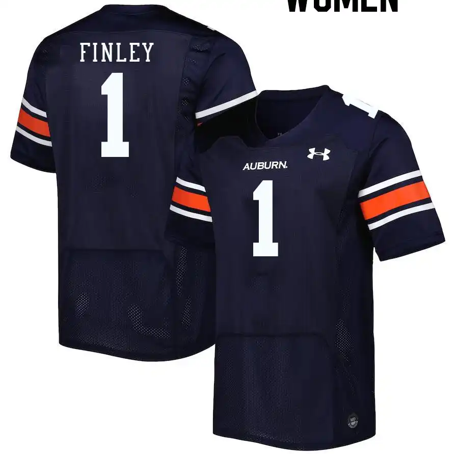 Auburn Tigers T.J. Finley Women's #1 Navy Stitched College Football Jersey