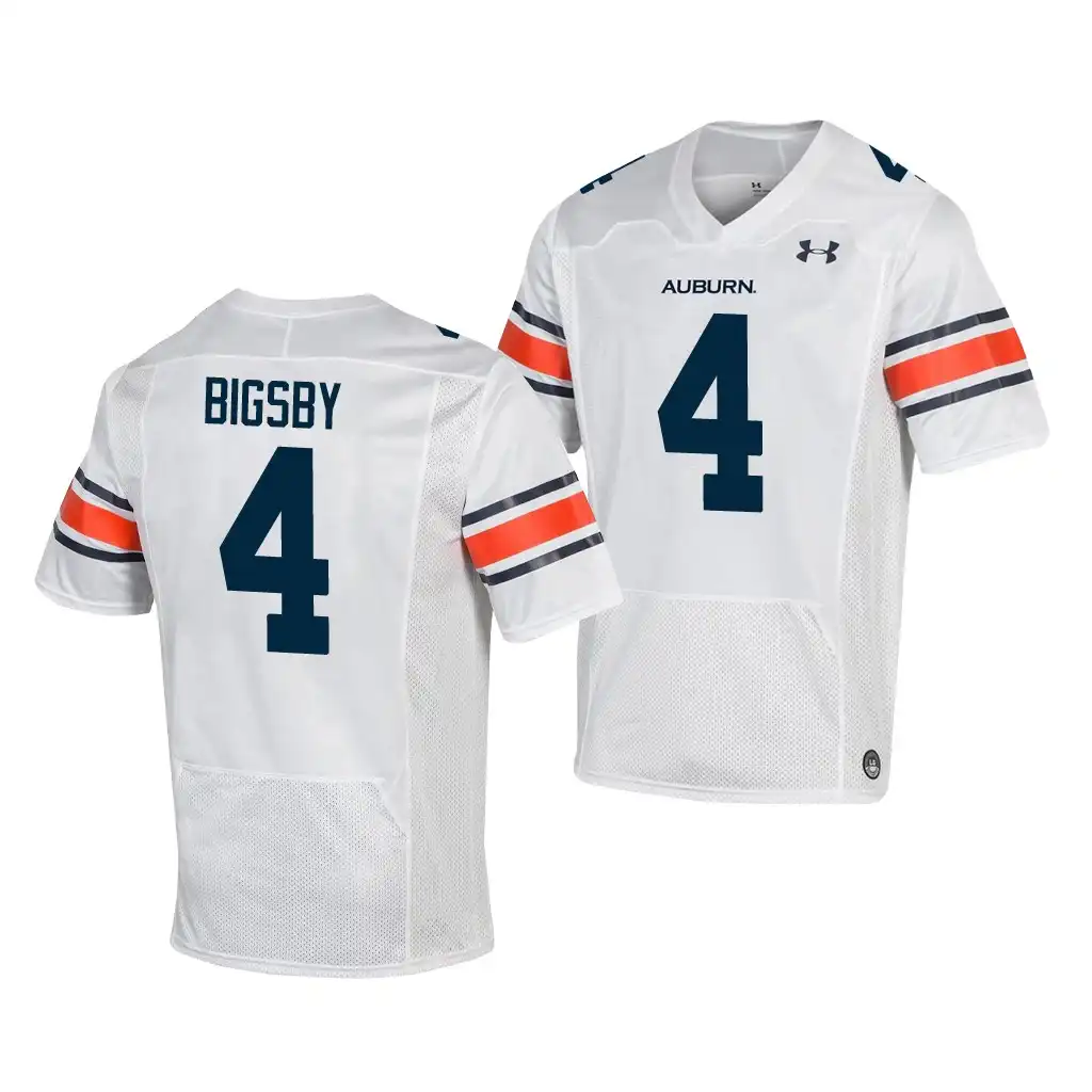 Auburn Tigers Tank Bigsby Men's #4 White Stitched College Football Jersey