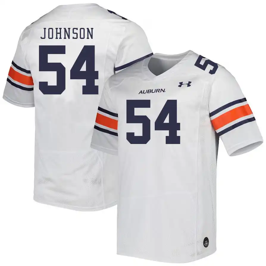 Auburn Tigers Tate Johnson Men's #54 White Stitched College Football Jersey