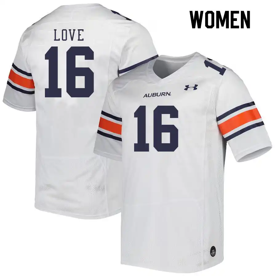 Auburn Tigers Terrance Love Women's #16 White Stitched College Football Jersey