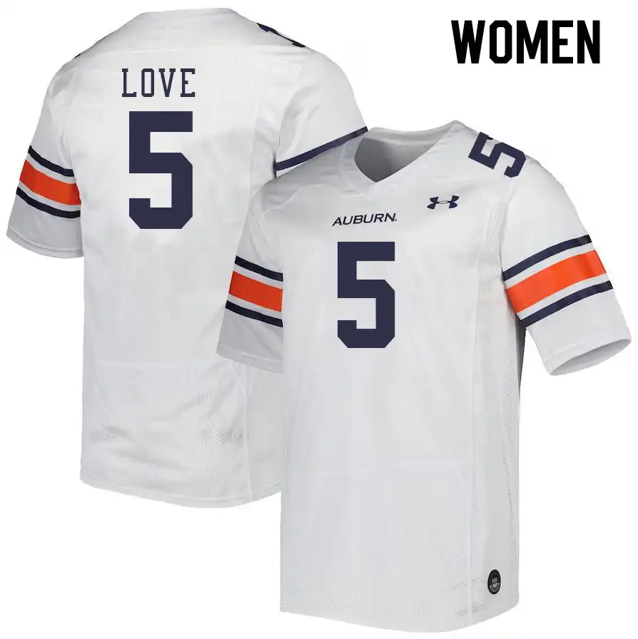 Auburn Tigers Terrance Love Women's #5 White Stitched College Football Jersey