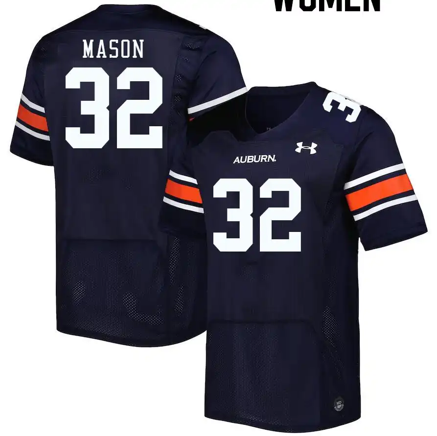 Auburn Tigers Trent Mason Women's #32 Navy Stitched College Football Jersey