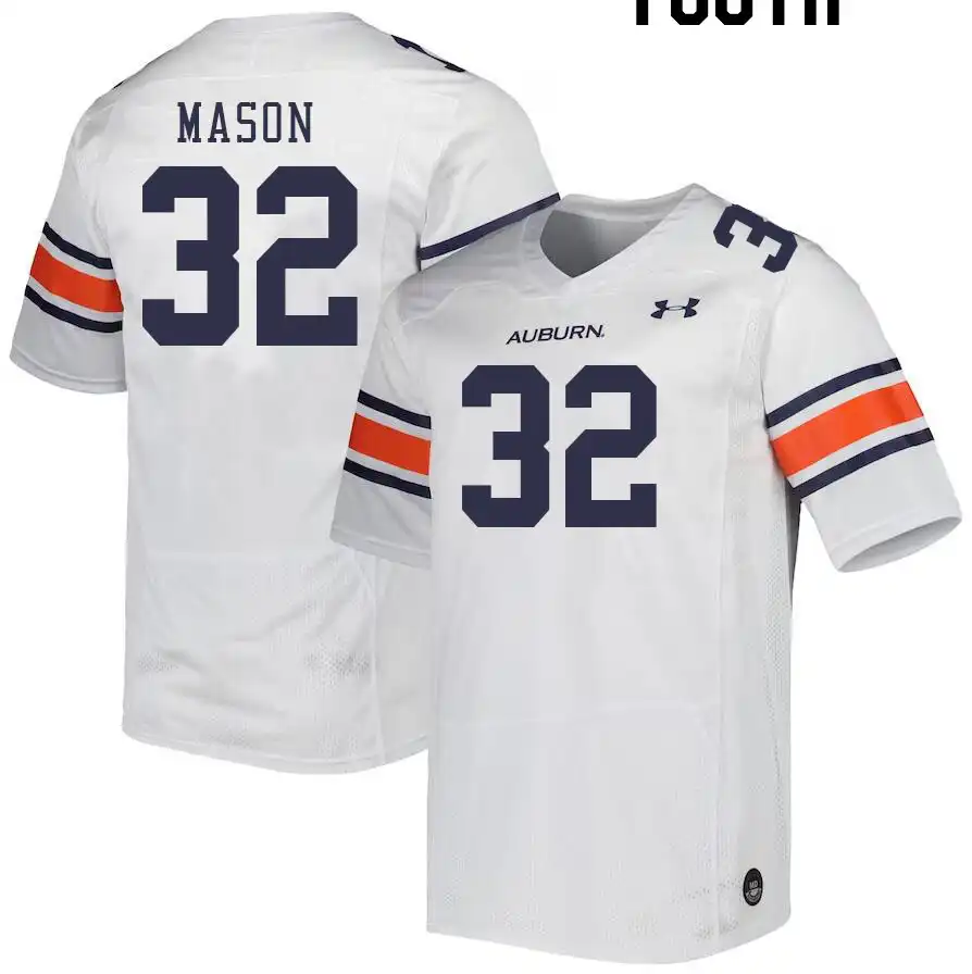 Auburn Tigers Trent Mason Youth #32 White Stitched College Football Jersey