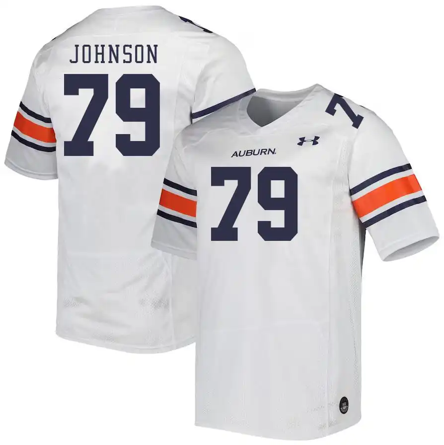 Auburn Tigers Tyler Johnson Men's #79 White Stitched College Football Jersey