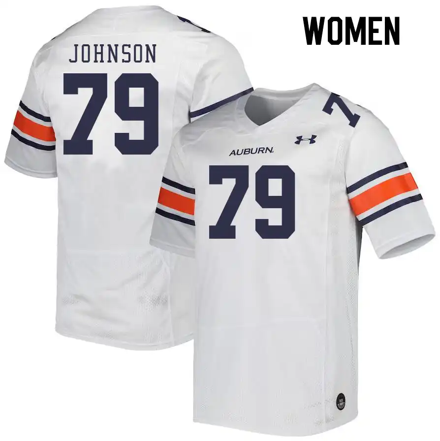 Auburn Tigers Tyler Johnson Women's #79 White Stitched College Football Jersey