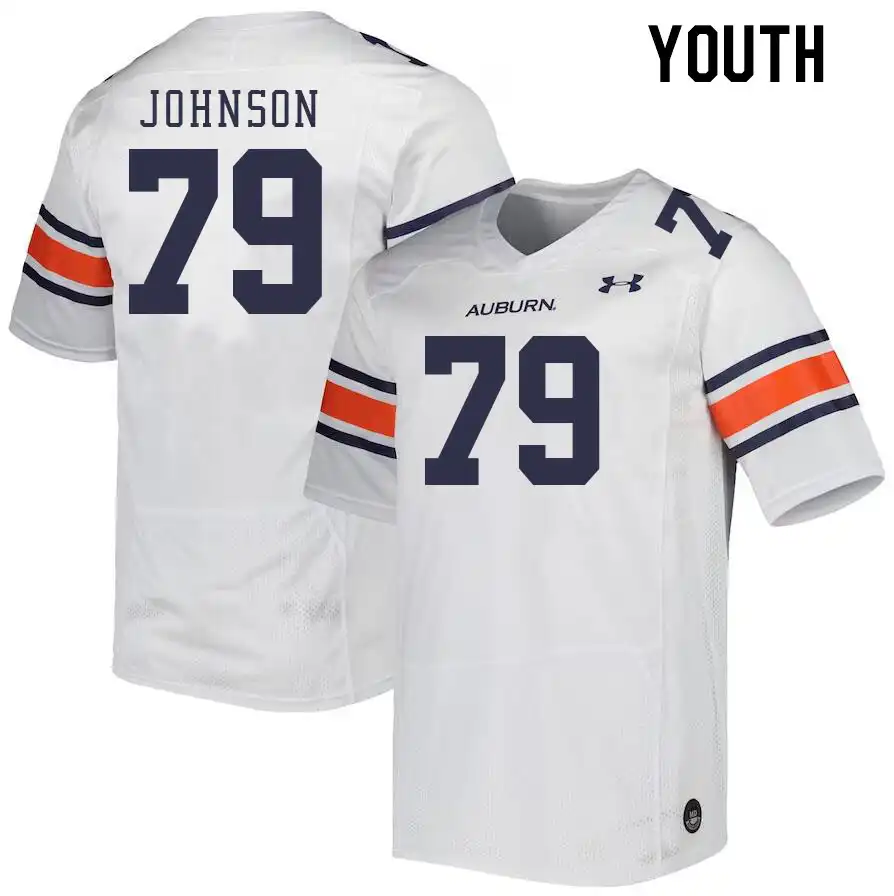 Auburn Tigers Tyler Johnson Youth #79 White Stitched College Football Jersey