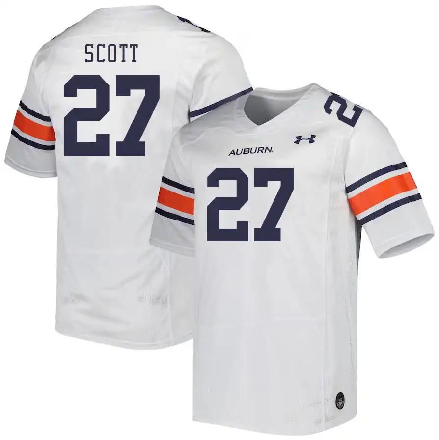 Auburn Tigers Tyler Scott Men's #27 White Stitched College Football Jersey