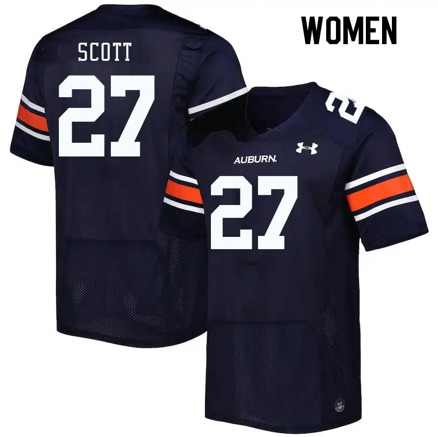 Auburn Tigers Tyler Scott Women's #27 Navy Stitched College Football Jersey