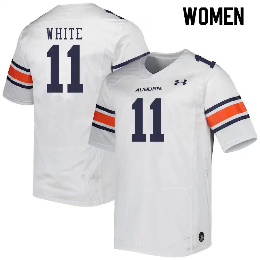 Auburn Tigers Walker White Women's #11 White Stitched College Football Jersey