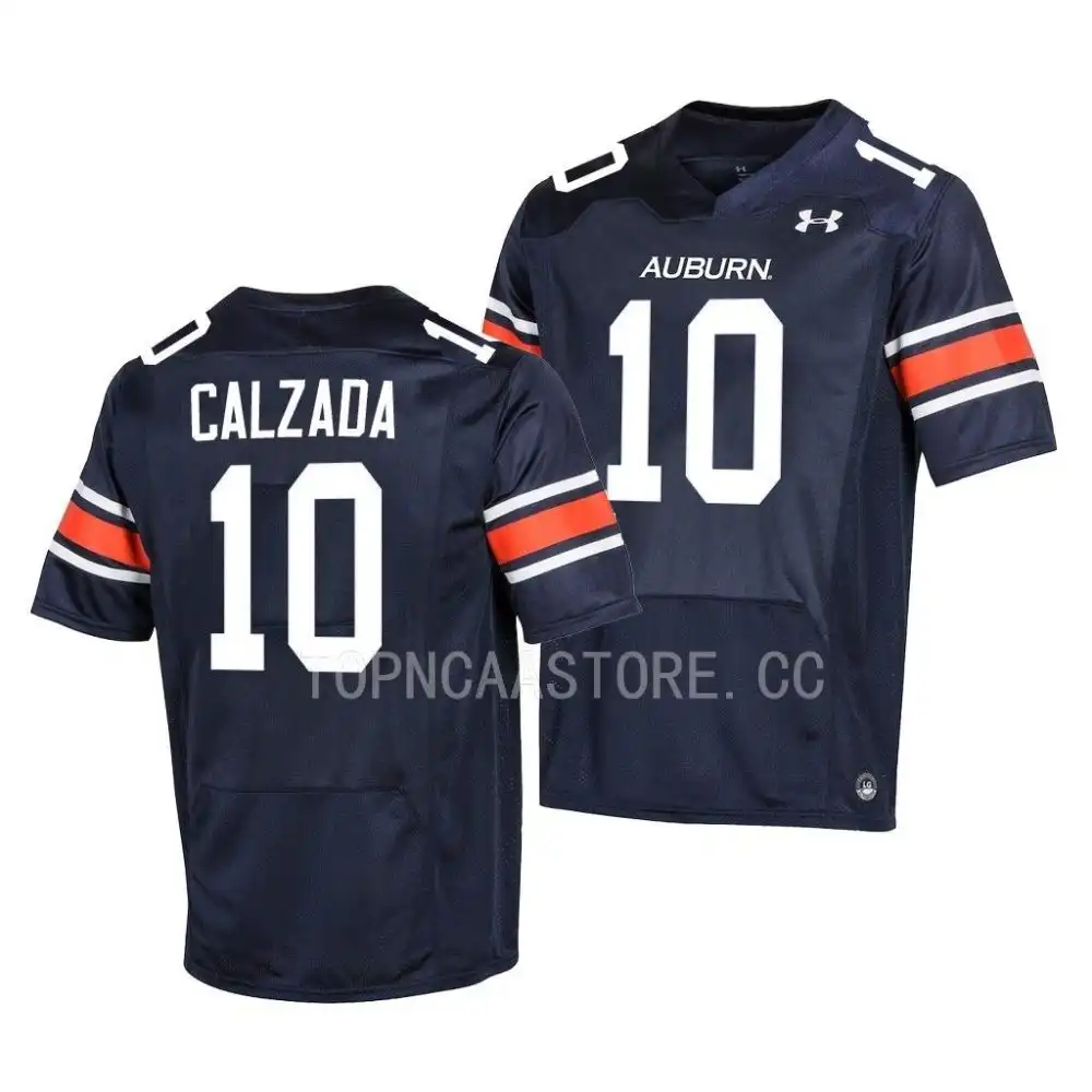 Auburn Tigers Zach Calzada Men's #10 Navy 2022 Stitched College Football Jersey