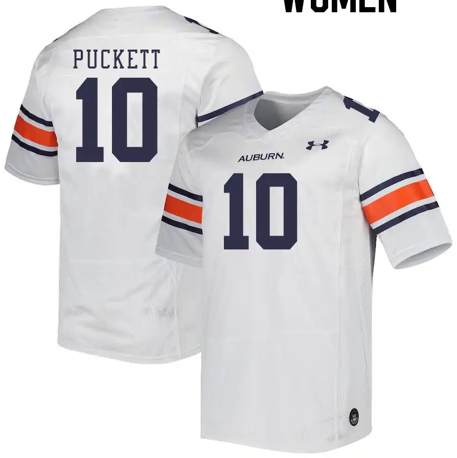 Auburn Tigers Zion Puckett Women's #10 White Stitched College Football Jersey