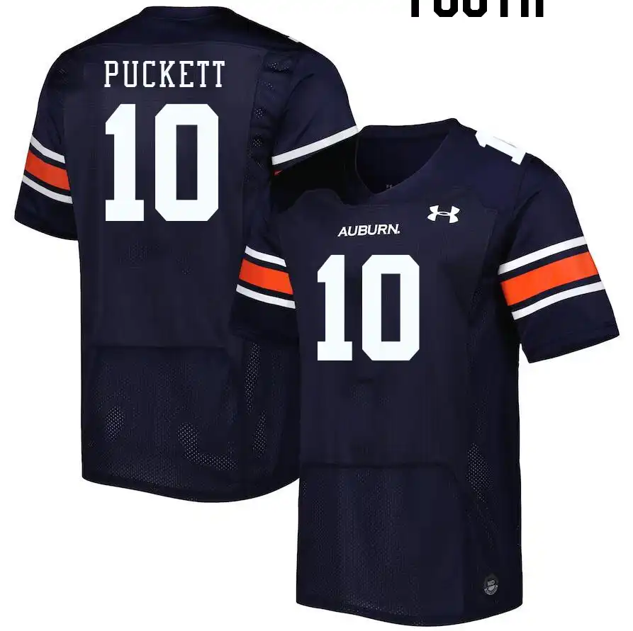 Auburn Tigers Zion Puckett Youth #10 Navy Stitched College Football Jersey